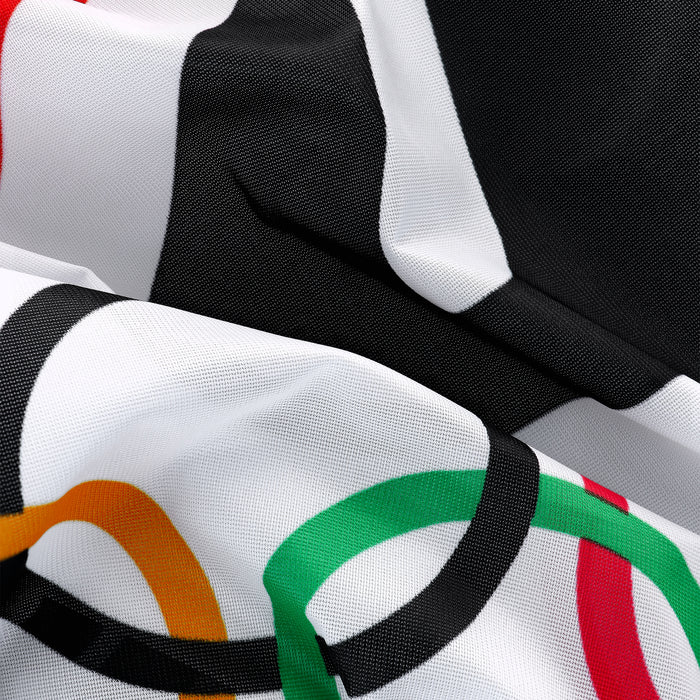 Bandera con composición de tres logotipos de Olympic