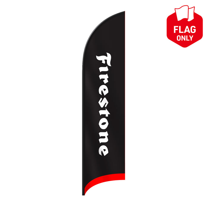 Beach flag Firestone black 370 x 75 cm