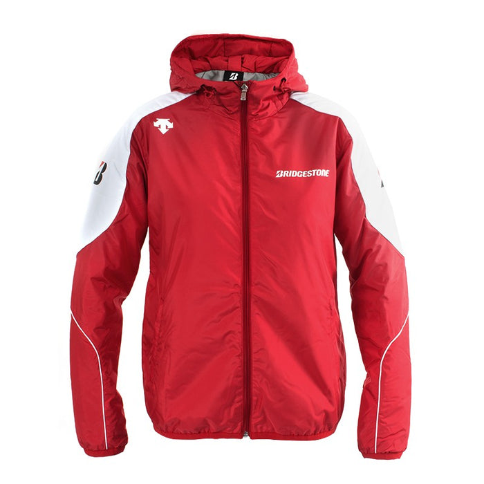 Moto winter jacket red women